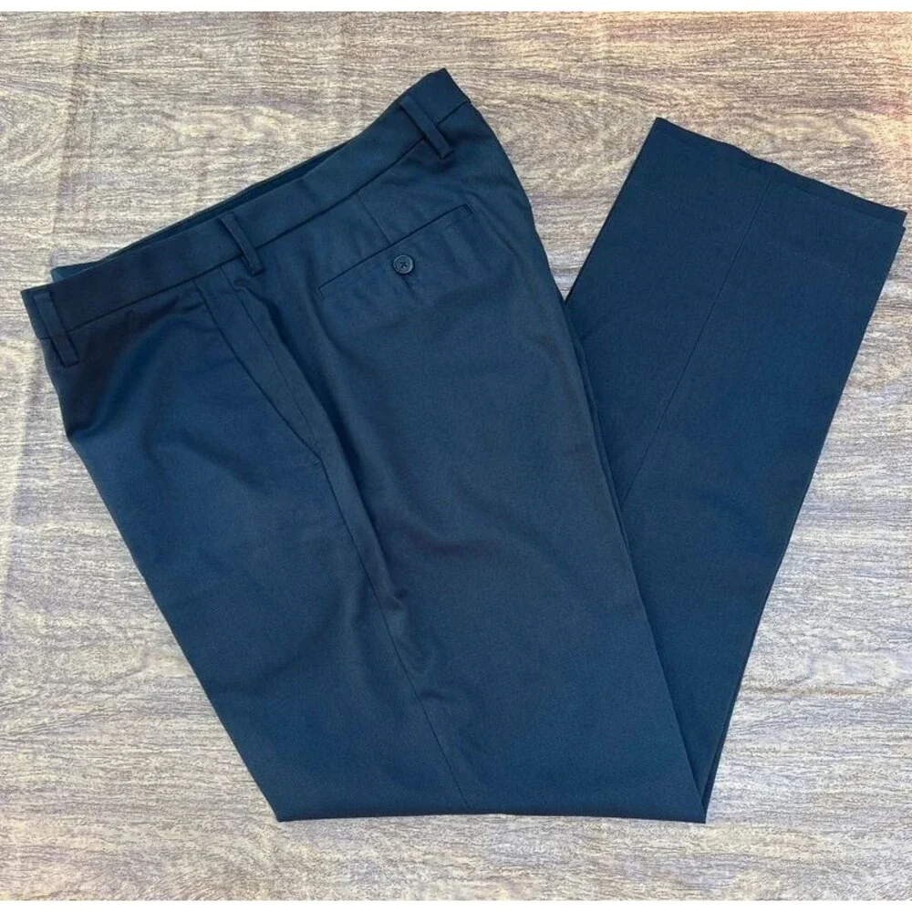 Banana Republic Slim Fit Navy Microcheck Pants Men’s 34x32 Cotton Stretch Chino